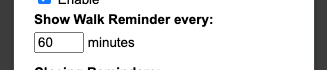 Input for walk notification timing